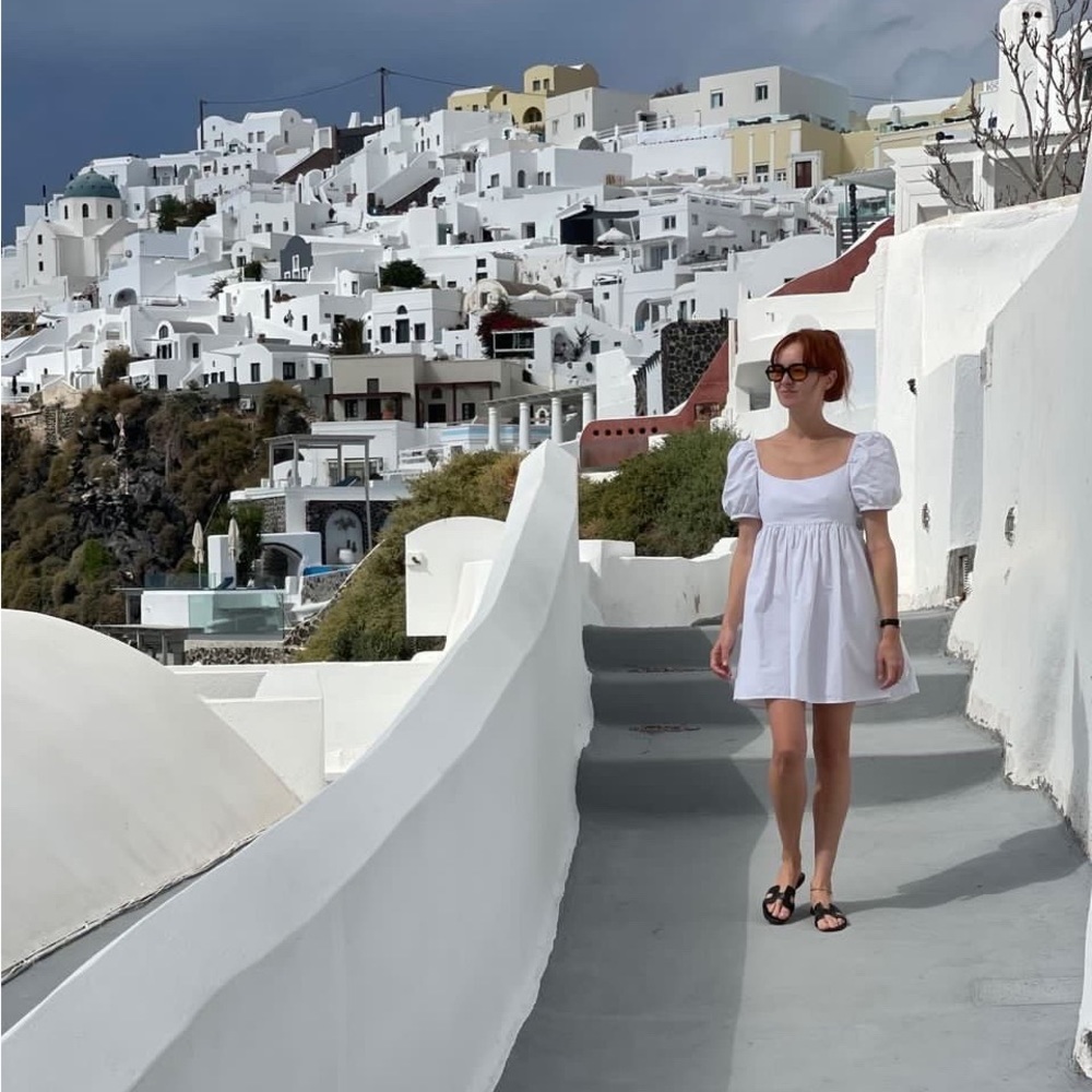 Delfina Dress Washed White Cotton